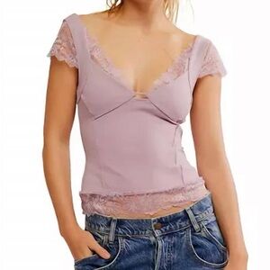 Free People Mauve Lace Camisole